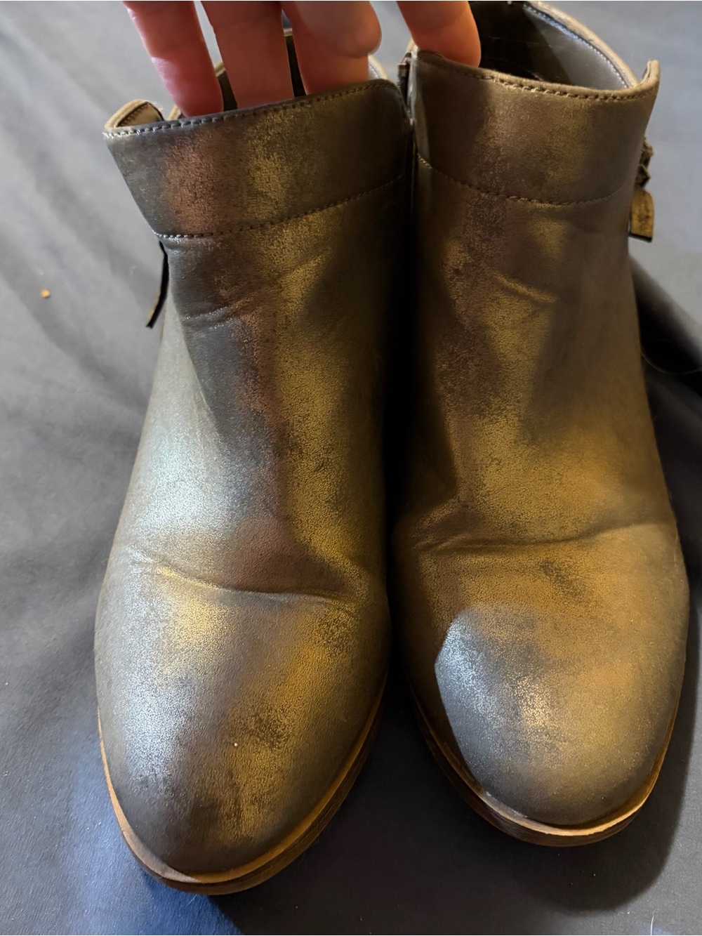 Maurices Metallic Bronze Ankle Booties